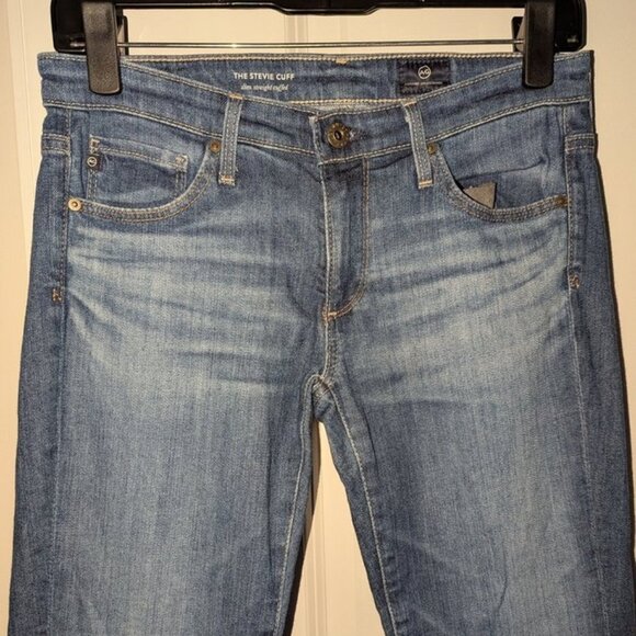 AG Adriano Goldschmied Stevie Low-Rise Cuff Crop Capri Ambit Wash Jeans Pants 2 - Picture 7 of 10